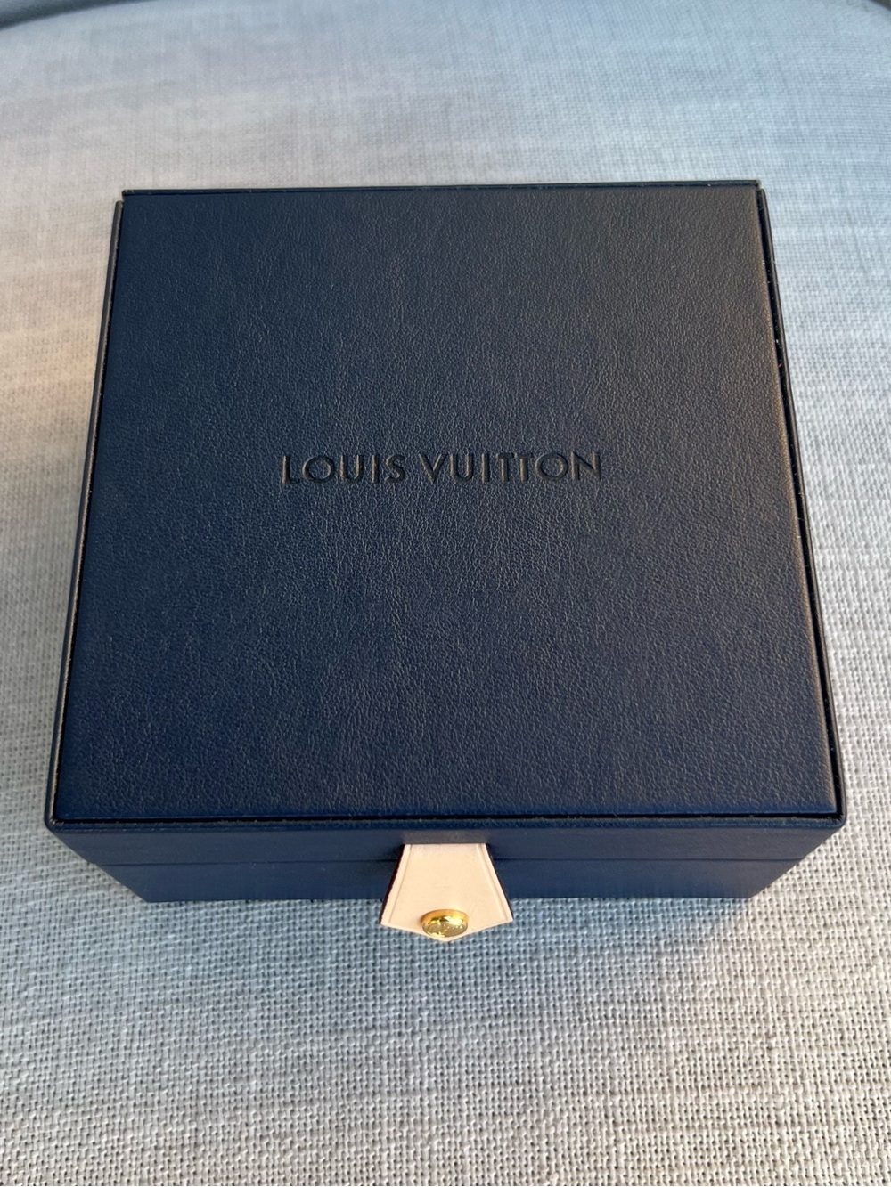 LOUIS VUITTON Watch Box BLUE LEATHER